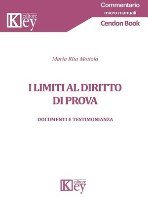 cover image of I limiti al diritto di prova